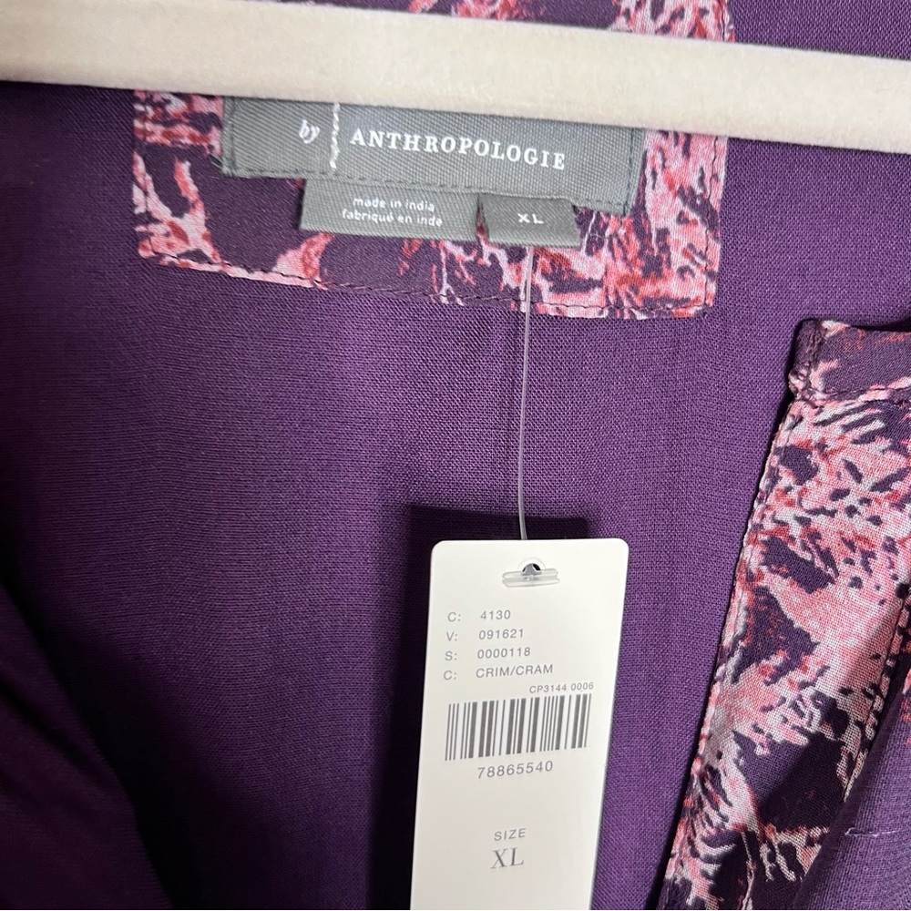 Anthropologie The Somerset Dress Women’s XL Maxi Crimson Print Chiffon Edition - Picture 3 of 9